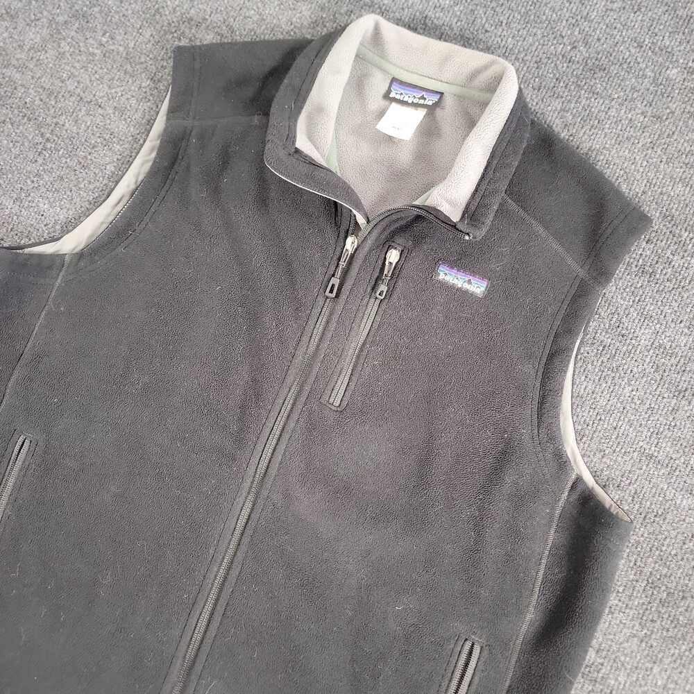 Patagonia Black Full Zip Vest Men's Outdoor Hiking Casual Pockets Large